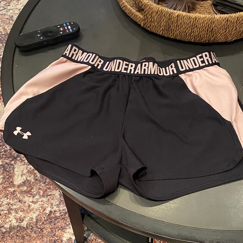 Under Armour Women's Athletic Shorts in Black and Blush